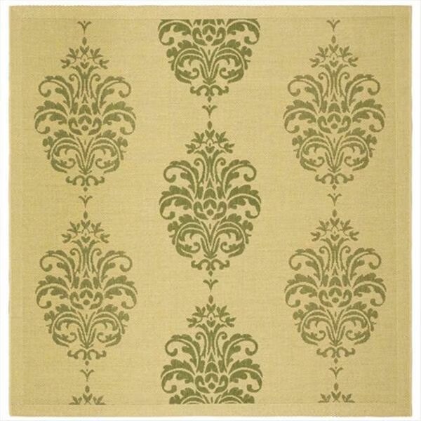 6 Ft. - 7 In. X 6 Ft. - 7 In. Square- Indoor - Outdoor Courtyard Natural Olive Machine Made Rug, Safavieh, Mfr#: CY2720-1E01-7SQ